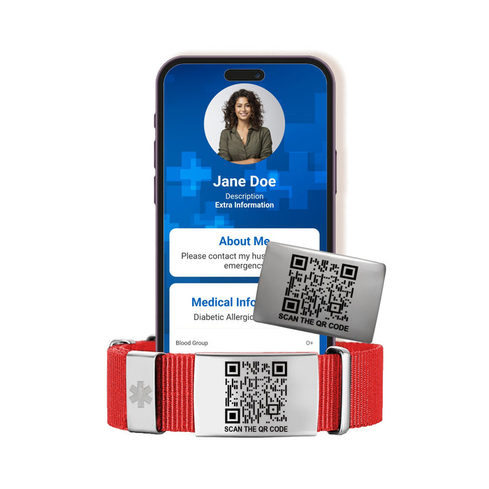 Scannable QR Code Sport Medical ID Bracelet