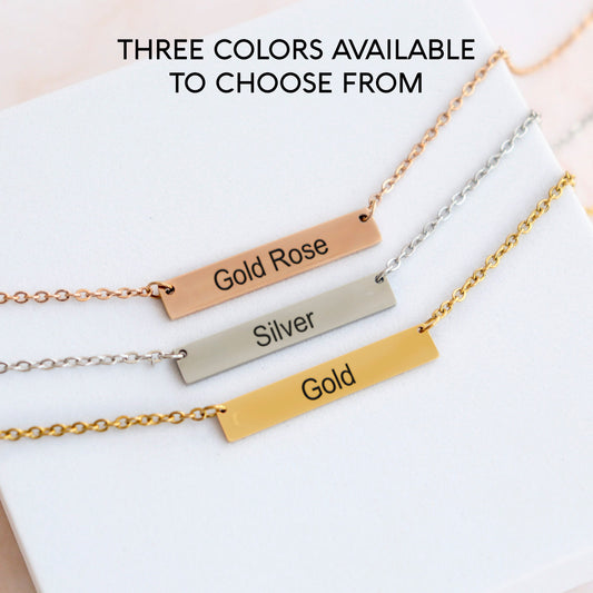Personalized initials necklace, custom couple initials bar necklace, valentines day gift for wife, name plate necklace, name necklace