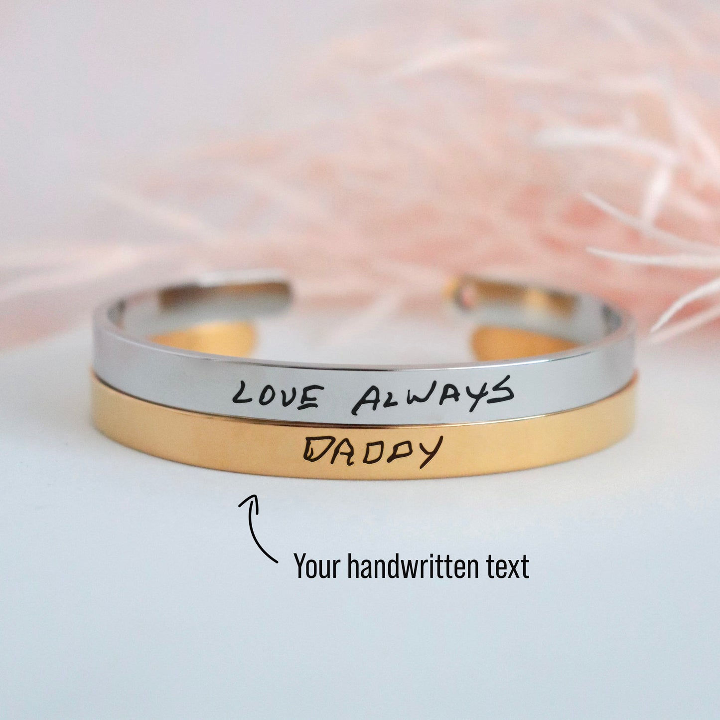 Personalized Handwritten Engraved Bar Bracelet