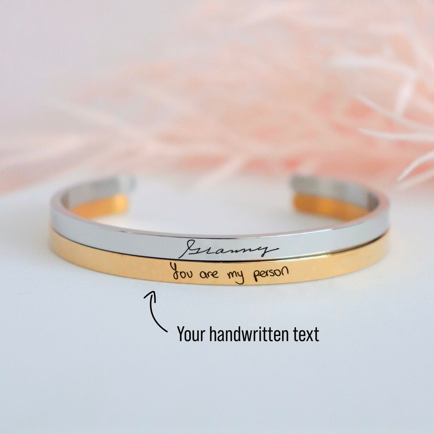 Personalized Handwritten Engraved Bar Bracelet