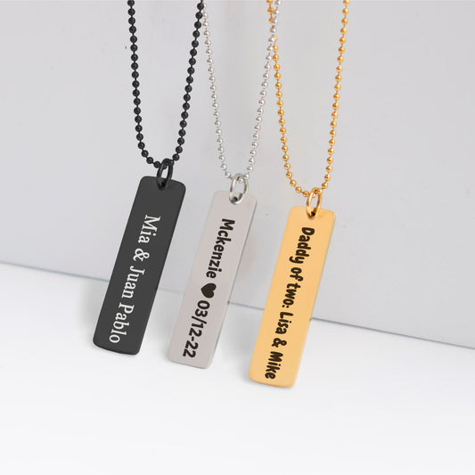 Custom Engraved Dad Necklace