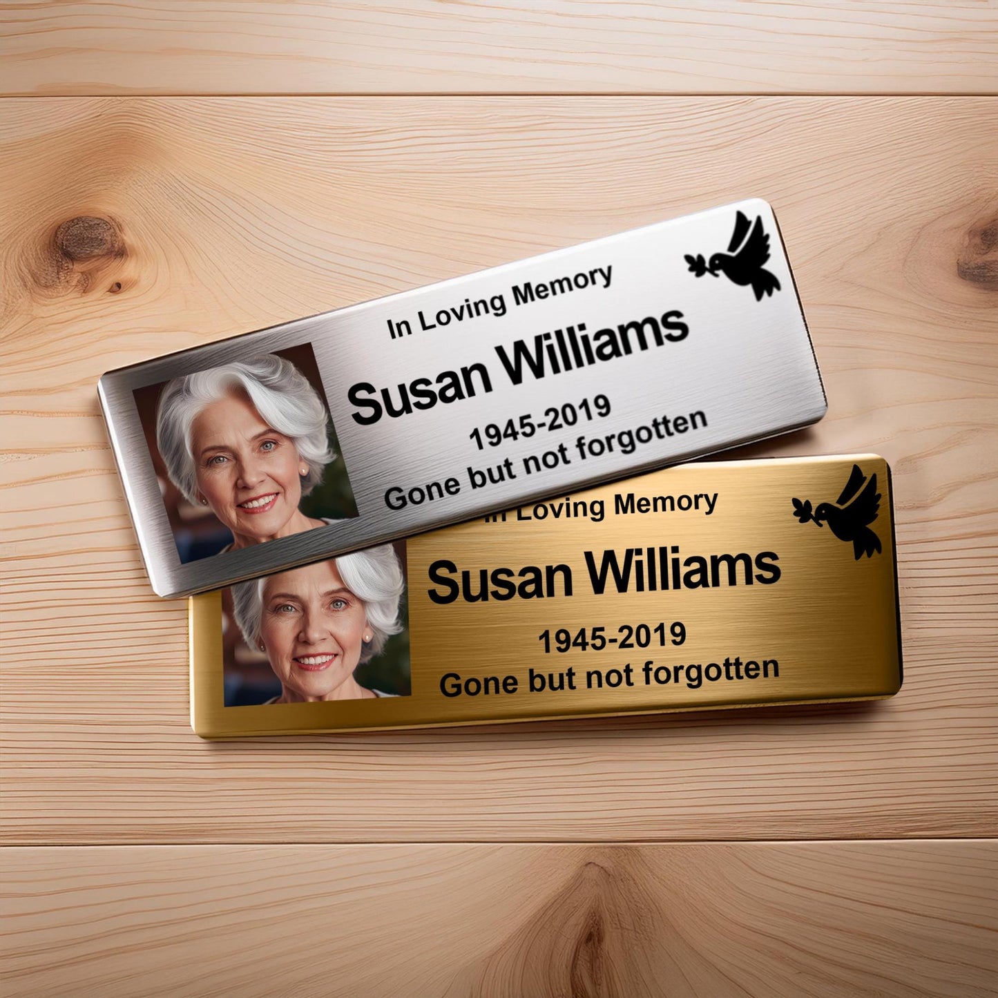 Personalized Memorial Urn Nameplate: Stainless Steel Ashes Box Plaque - photo 10
