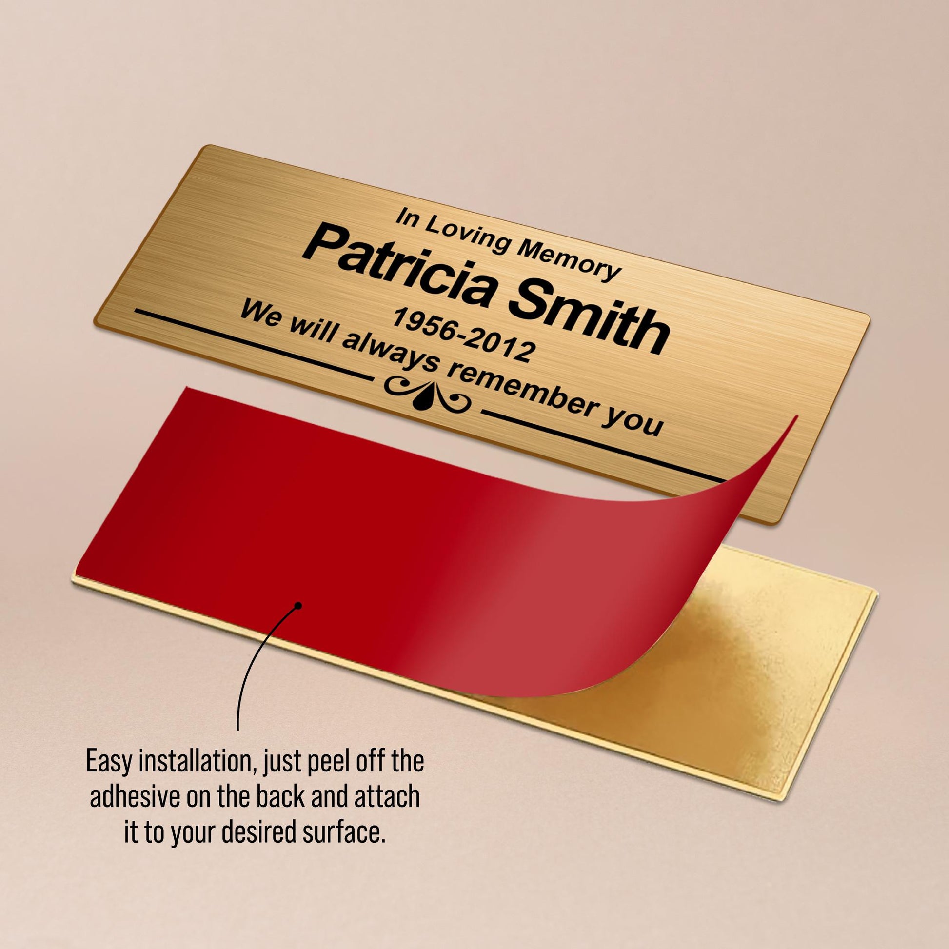 Personalized Memorial Urn Nameplate: Stainless Steel Remembrance Plaque - photo 6