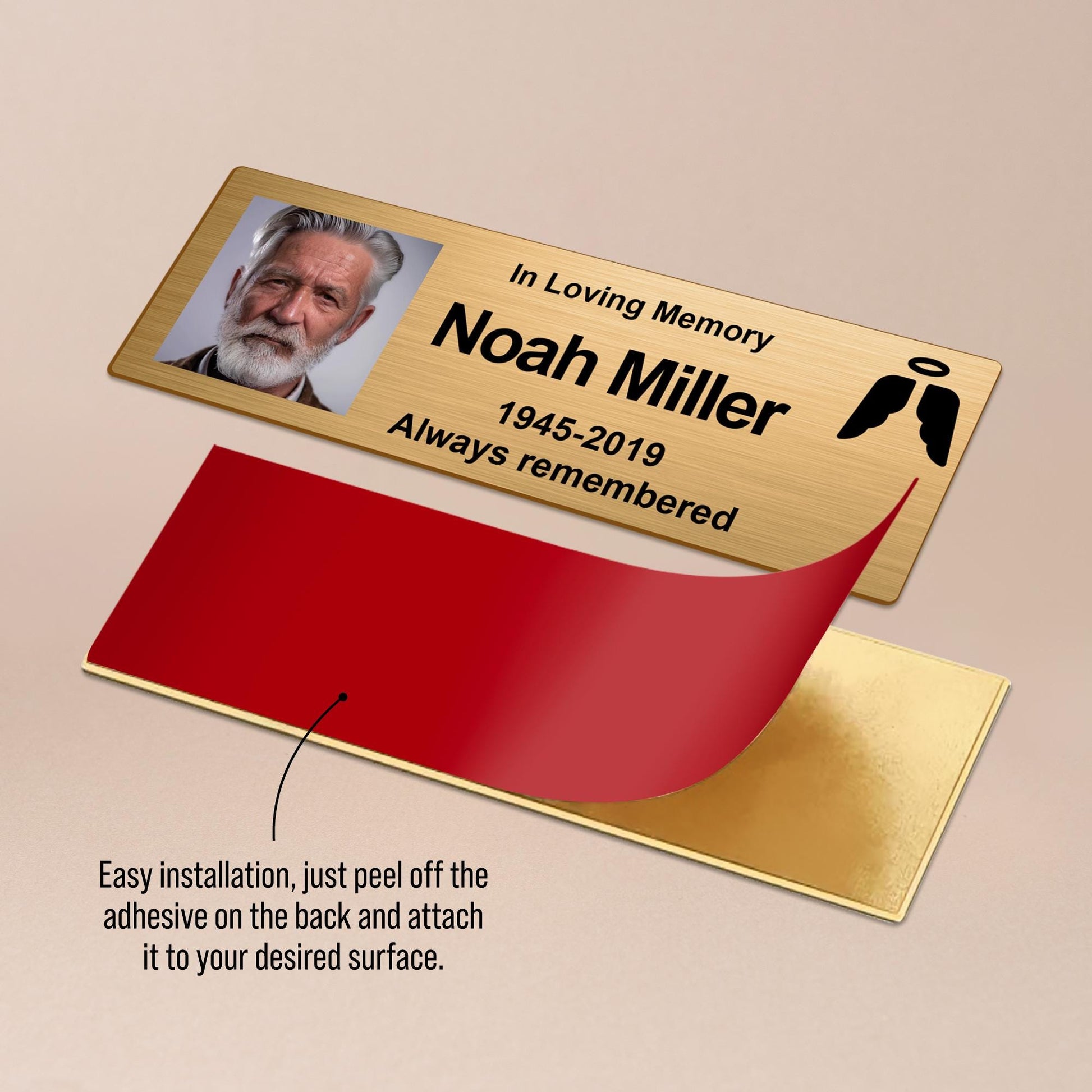 Personalized Memorial Urn Nameplate: Stainless Steel Ashes Box Plaque - photo 3