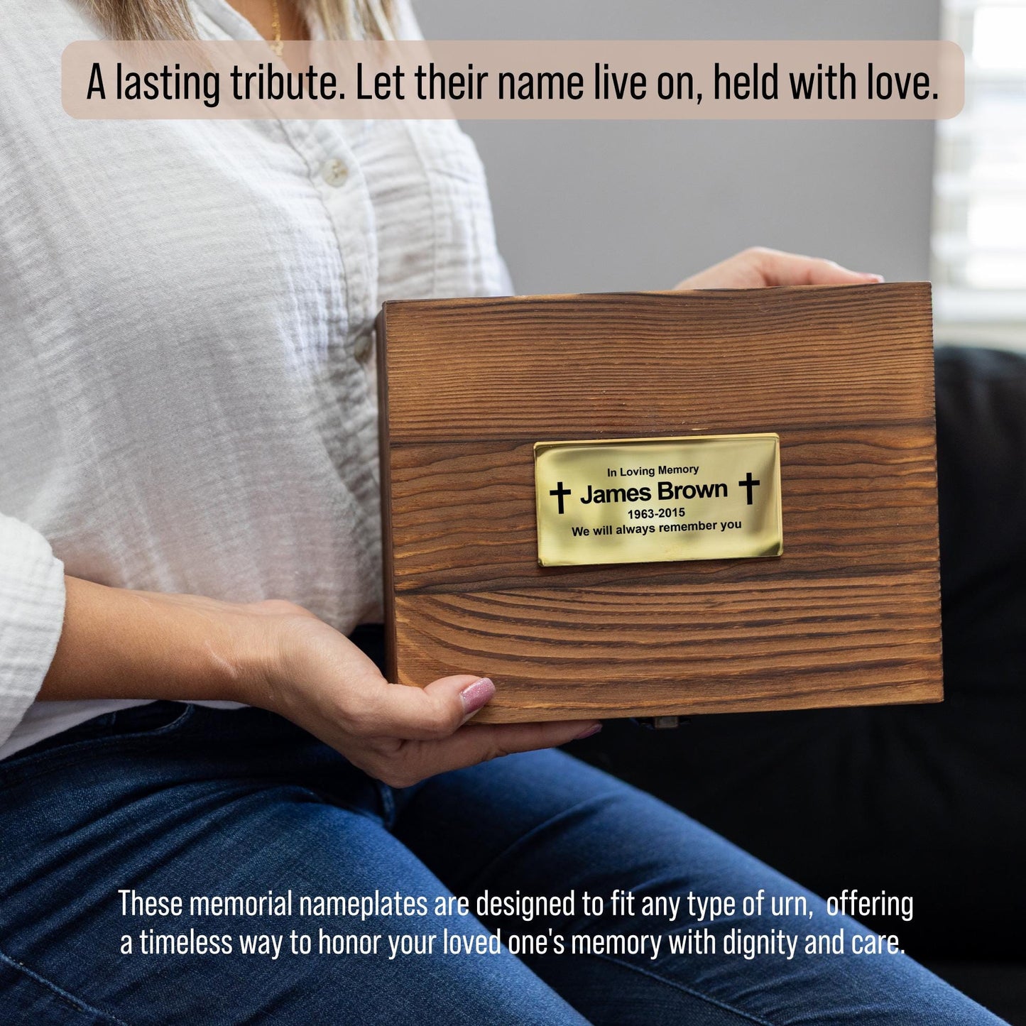 Personalized Memorial Urn Nameplate: Stainless Steel Remembrance Plaque - photo 10