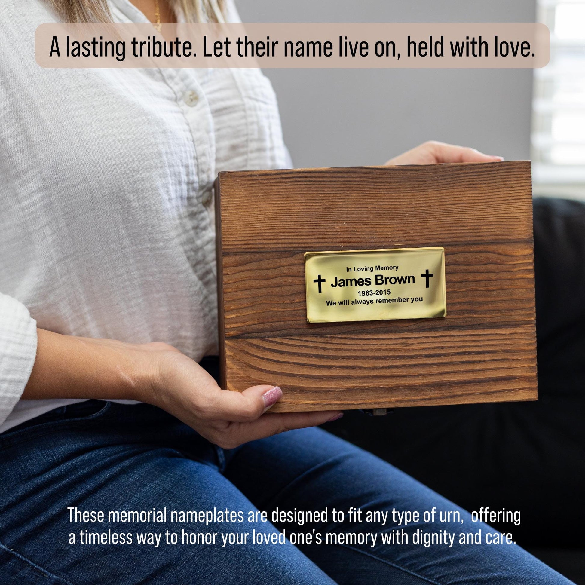 Personalized Memorial Urn Nameplate: Stainless Steel Remembrance Plaque - photo 10