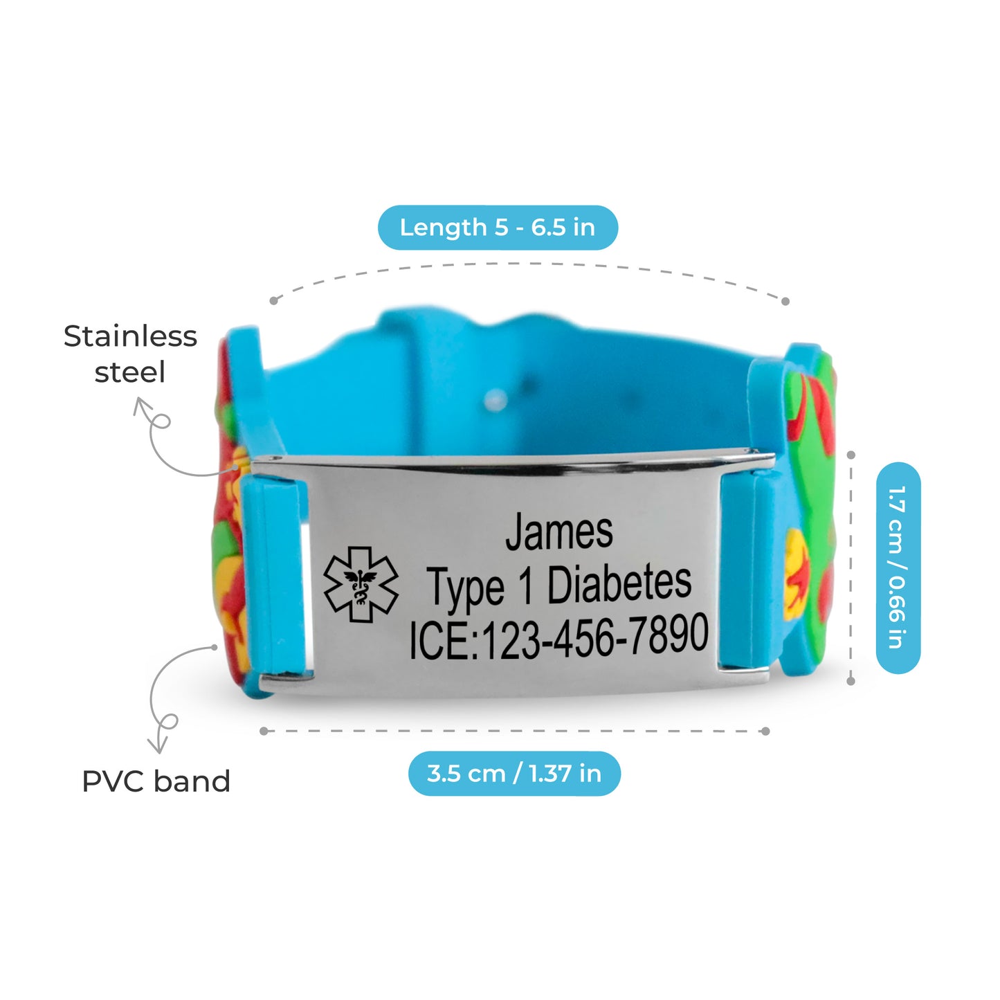 Custom ID Kids Emergency Bracelet