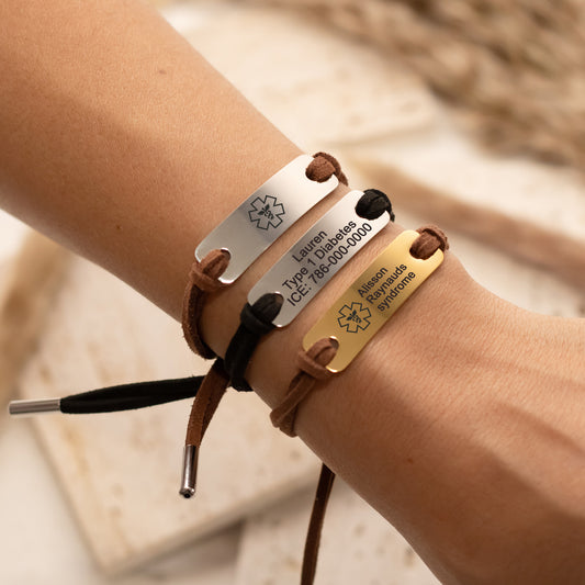 Personalized Cord ID Medical Nameplate Bracelet