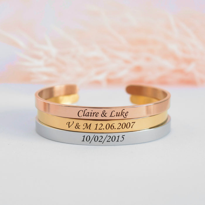 Custom Engraved Message Bar Bracelet