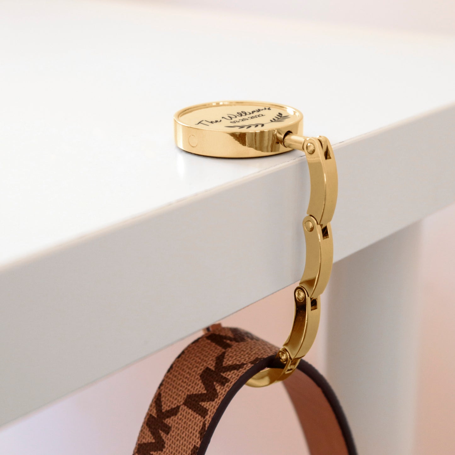 Custom Engraved Purse Hook Sets, Personalized Folding Handbag Hanger For Table