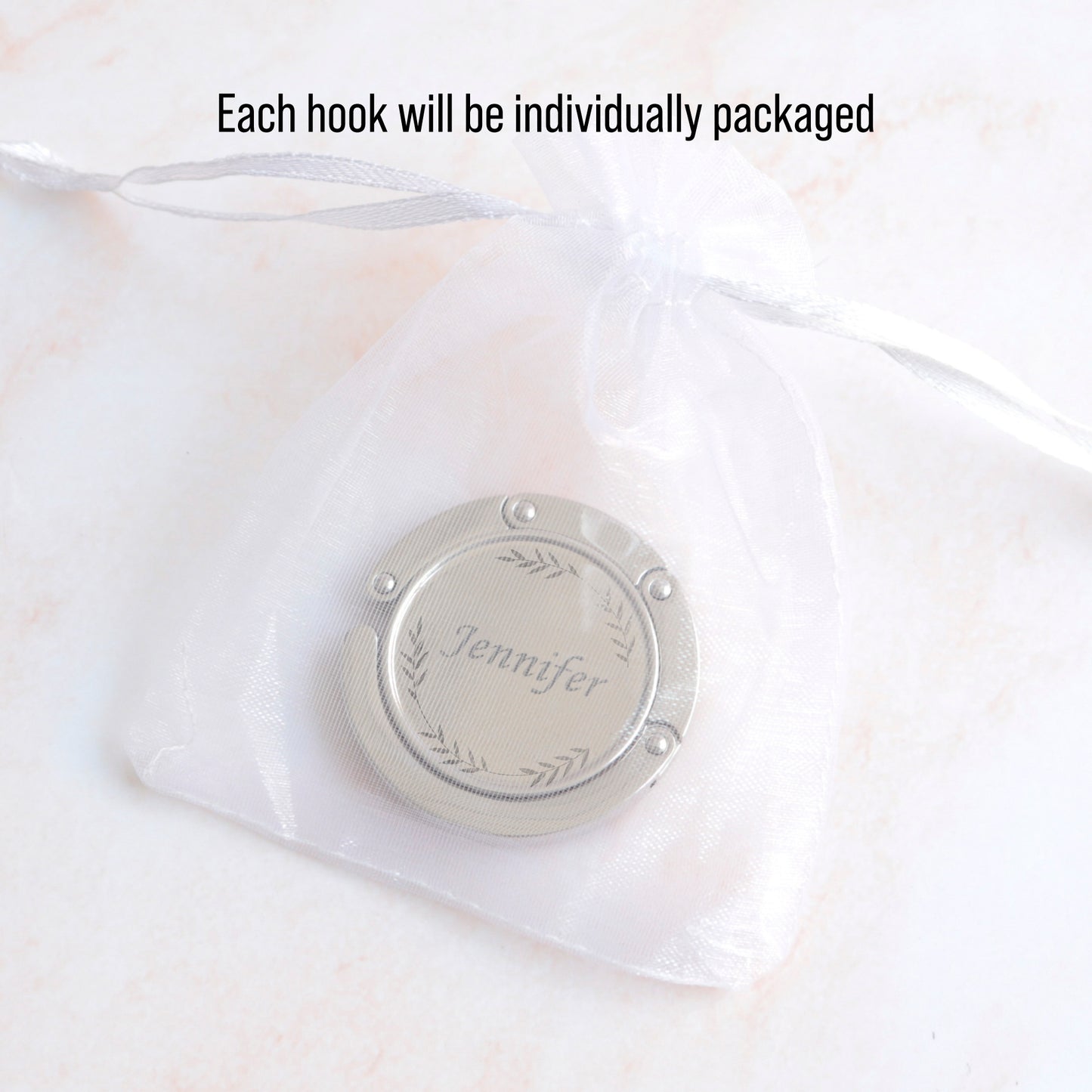 Custom Engraved Purse Hook Sets, Personalized Folding Handbag Hanger For Table