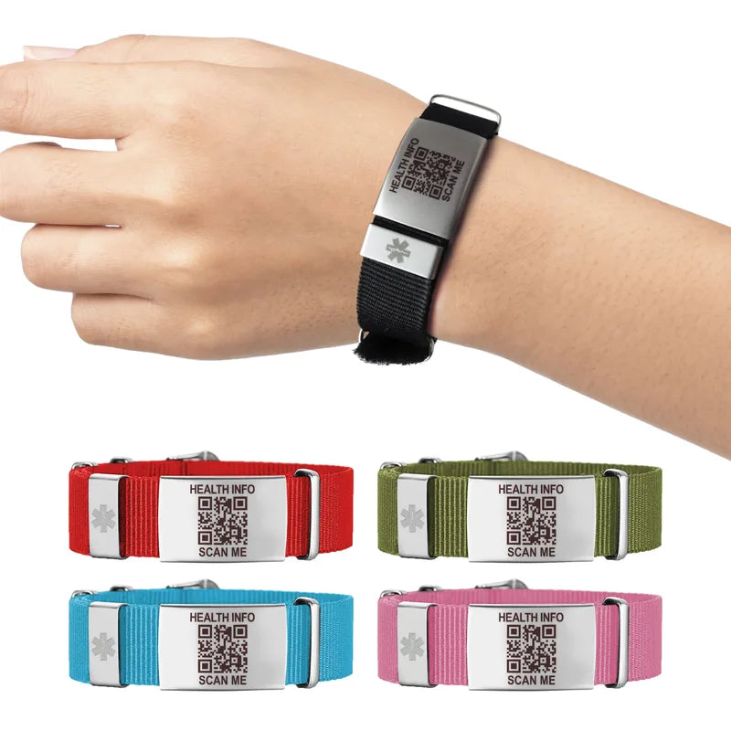 QR medical ID wristband