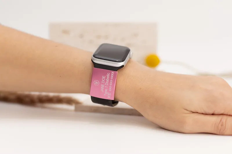 Medical ID tag on a smartwatch band